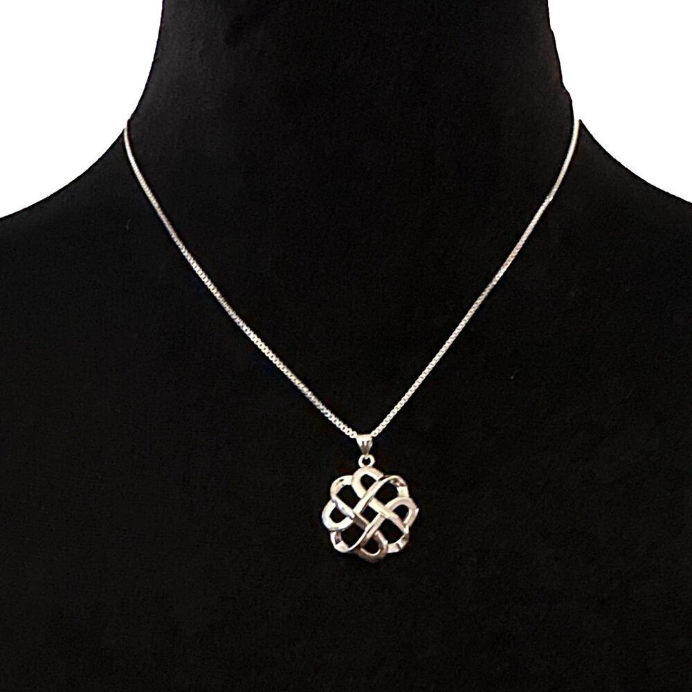 Celtic Knot Necklace Silver Tone Adjustable Length
